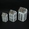 Set of 3 Country Farmhouse Galvanized Metal House Shaped Votive Candle Holders